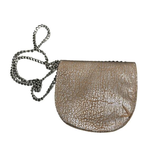 JJ Winters Crossbody Chain Leather Snake Embossed Gold - Picture 2 of 4